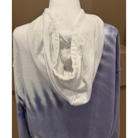 Wild Fox Tie Dye Hoodie Peri Shibori Pullover Sweatshirt Pocket Size M - Picture 5 of 8